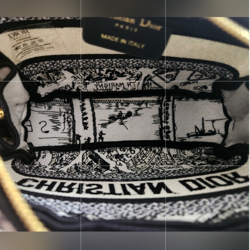 Dior GWP/VIP Embroidered black and white bag with 2 straps - Picture 3 of 6